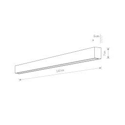 Nowodvorski Lighting Straight L wall light, 122 cm, graphite