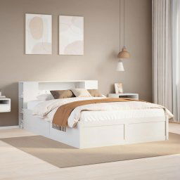 vidaXL Bed Frame without Mattress White 150x200 cm King Size Solid Wood Pine
