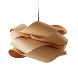 LZF LAMPS LZF Link pendant, black cable Ø 69 cm, beech