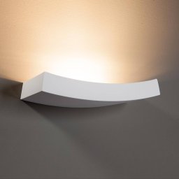 Lindby Slightly curved wall light Leander, paintable
