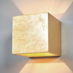 Lindby wall light Yade, 11 cm, gold-coloured, plaster, G9