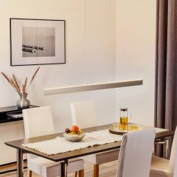 Knapstein Runa LED hanging light, nickel, length 132 cm