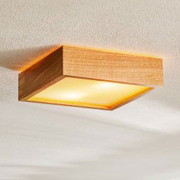 TEMAR LIGHTING Quatro DR ceiling light with wooden frame, 30.5 cm