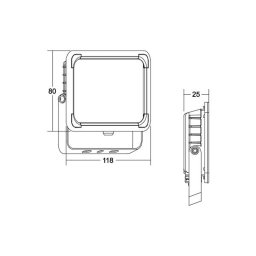 BRUMBERG Neo Mini LED floodlight, width 11.5 cm 3000K