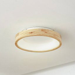 Lucande LED ceiling light Samvel, Ø 40 cm, wood