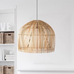 Searchlight Bali pendant light, Ø 60 cm, bamboo, light wood, E27