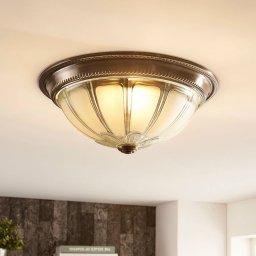Lindby LED ceiling light Henja, antique brass, Ø 32 cm, dimmable