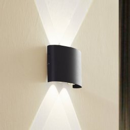 Lindby Ithan 2-bulb LED outdoor wall light, anthracite, metal