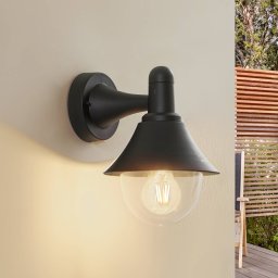 Lindby Keicy outdoor wall light, black plastic, IP44