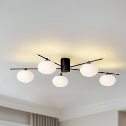 Lindby Valisa ceiling light, black, 5-bulb