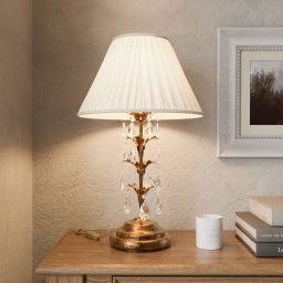 ONLI Teresa table lamp with crystals and textile shade