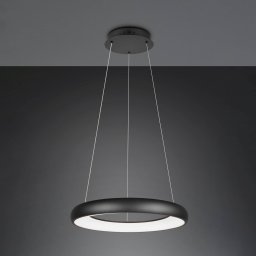 Trio Lighting LED pendant light Cardona, Ø 62 cm, black, CCT, metal