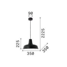 Ideallux Ideal Lux Moby pendant light, copper-coloured, metal, Ø 35 cm
