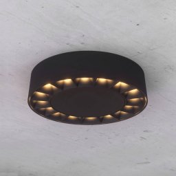 Lucande LED outdoor ceiling light Kelissa, round, black