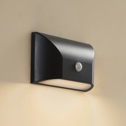 Lindby Siana LED outdoor wall light, black, PC, sensor