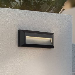 Lindby LED outdoor wall light Peker, black, set of 2, PC