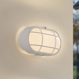 Lindby LED outdoor wall light Alisha, white, plastic, IP54