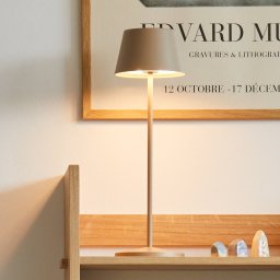 LOOM DESIGN LED rechargeable patio lamp Modi grey-beige 36cm CCT