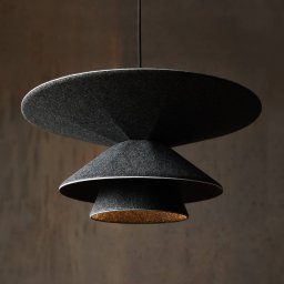 LOOM DESIGN Morphic LED pendant light, black, felt, Ø 50 cm