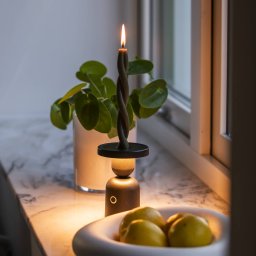 Konstsmide LED table lamp Nantes, black, aluminium, IP54, dimmable, CCT