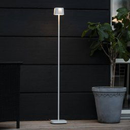 Konstsmide Nice rechargeable LED floor lamp, white, aluminium, IP54, dimmable, CCT