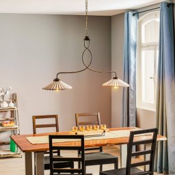 ONLI Rosina pendant light, 2-bulb, light pink/bronze