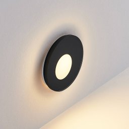 Molto Luce LED recessed light Wall 68R Glass RD, black, aluminium, CCT