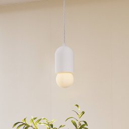 Lindby Nielson pendant light, Ø 11 cm, white, plaster