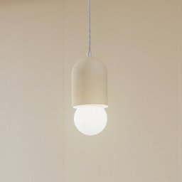 Lindby Nielson pendant light, Ø 11 cm, beige, plaster