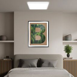 Briloner LED ceiling light Tava A, 42x42 cm, plastic, white