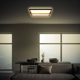 Briloner Remsa LED ceiling light, 29x31.5 cm, plastic, black