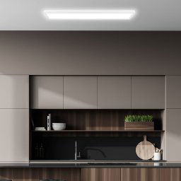 Briloner LED ceiling light Tava A, 98x20 cm, plastic, white