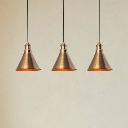 Opviq Sivani MR-314 hanging light, antique gold, iron, 3-bulb linear