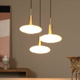 Lucide Singala pendant light, Ø 30 cm, glass, 3-bulb, opal, E27