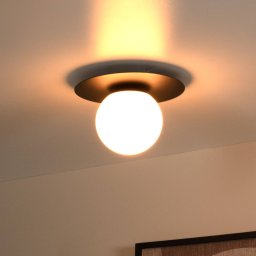 Lucide Tricia ceiling light, black, Ø 25 cm, glass, 1-bulb, E27