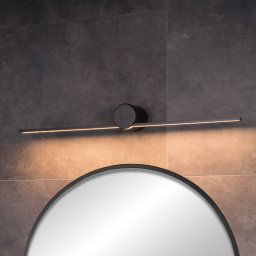 Lucide LED wall light Mizar, 60 cm, black, IP44