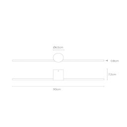 Lucide LED wall light Mizar, 90 cm, black, IP44