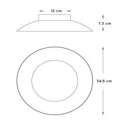 Lucide LED ceiling light Foskal brass, Ø 34.5 cm