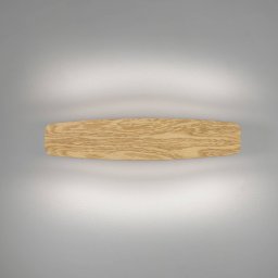 Quitani LED wall light Persida, 48 cm long, oak, 2,700 K