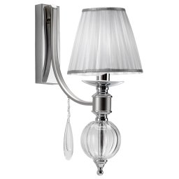 Cremasco 7330 wall light in chrome with glass teardrop