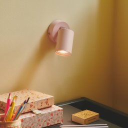 Nordlux Explore wall spotlight with cable and plug, GU10, rosé