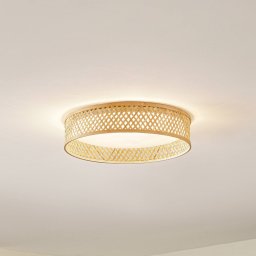Lindby LED ceiling light Eilif, bamboo, Ø 40 cm