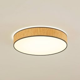 Lindby LED ceiling light Jutis, beige, seaweed, Ø 50 cm