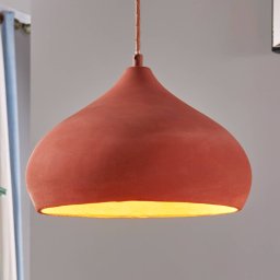 Lindby Terracotta pendant light Fiona, attractive shape