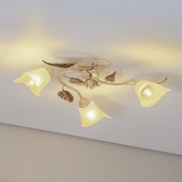 ONLI Vanda ceiling light, 3-bulb, ivory