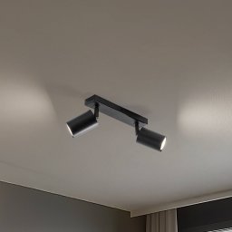 SIGMA Zoom ceiling spotlight, 2-bulb, black