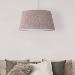 Euluna Boucle hanging light, textile cappuccino, Ø 50 cm, 1-bulb.