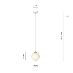 EMIBIG LIGHTING Royal pendant light, opal white/white, glass, E14