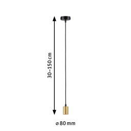 Paulmann Ravi pendant socket E27, black/matt gold