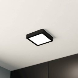 EGLO LED surface-mounted panel Fueva 5 IP20 830 black 16x16cm